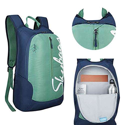 MaBelle BOHO 04 SKYBAG Trendy Design 18L School/College Bag Combo with 1 Single Line Spiral Binding 200 Pages Notebook & 5 Register (108 Pages) ,-01 Set/Premium Materials - Green 3