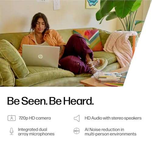 HP 15.6" Laptop with Microsoft 365-1.1TB Storage - 8GB Memory - Intel Inside | Anti-Glare Display, 128GB SSD and 1TB Cloud Storage, 4-Cores CPU, Fast Charge and 12hrs Battery, no Mouse 2