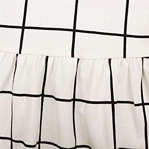 Cute Toddler Kids Baby Girls Long Sleeve Plaid Dress+Headband Outfit Clothes Set (3-4T, White) 6