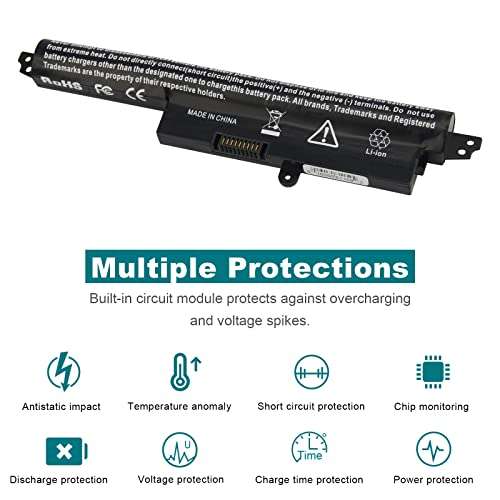 TREE.NB Laptop Battery for ASUS VivoBook X200CA F200CA 11.6" Series A31N1302 A31LMH2 A31LM9H 1566-6868 0B110-00240100E, 2200mAh/11.1V/3-Cells 6