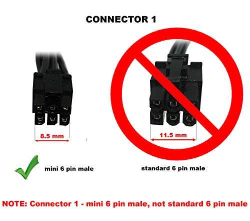 Mini 6 Pin Male to 8(6+2) Pin Male PCI Express Video Card Power Adapter Cable for Mac Pro Tower/Power Mac G5 20-inches TeamProfitcom 3