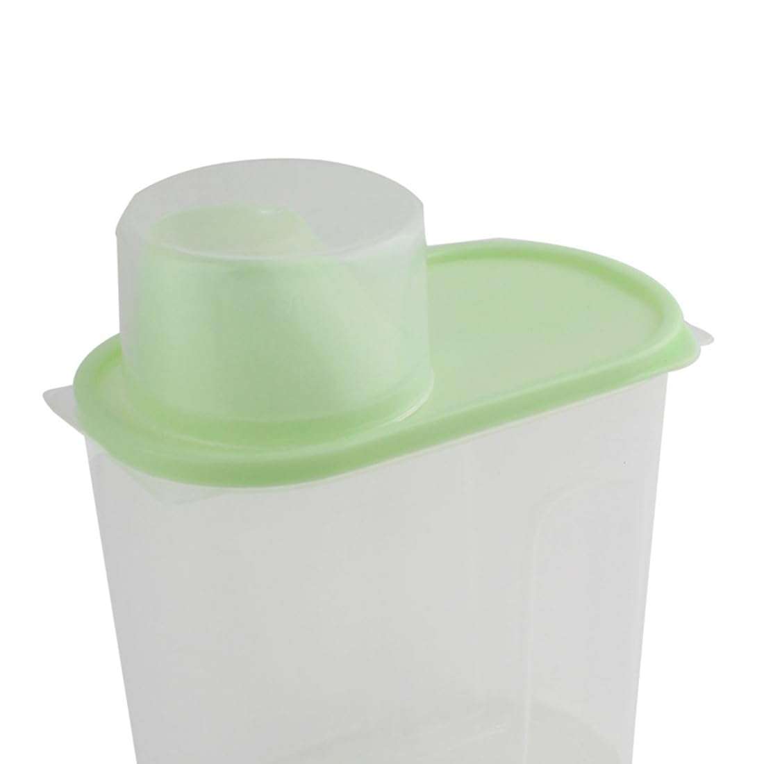 uxcell Plastic Family Kitchenware Sugar Rice Food Fresh Storage Box Container 1.9L Green 4
