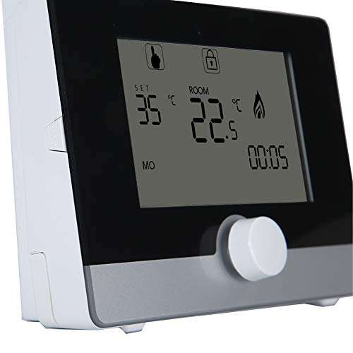 Digital Programmable Temperature Controller Fahrenheit and Centigrade Thermostat for Electric Heating Equipment and Wall-Hung Boiler Heating System(black) 5
