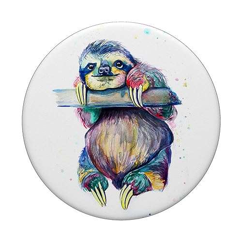 Sloth Art Funny Dog Cute Sweet Birthday Gift Sloth PopSockets PopGrip: Swappable Grip for Phones & Tablets PopSockets Adhesive PopGrip 3
