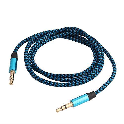 SRWYBB 1m Nylon Jack Aux Cable 3.5 Mm to 3.5mm Audio Cable Male to Male Gold Plug Car Aux Cord for iPhone Samsung Xiaomi（Random Color 2pcs Pack） 3