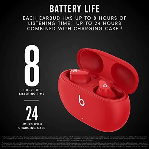 Beats Studio Buds - True Wireless Noise Cancelling Earbuds - Compatible with Apple & Android, Built-in Microphone, IPX4 Rating, Sweat Resistant Earphones, Class 1 Bluetooth Headphones - Red 5