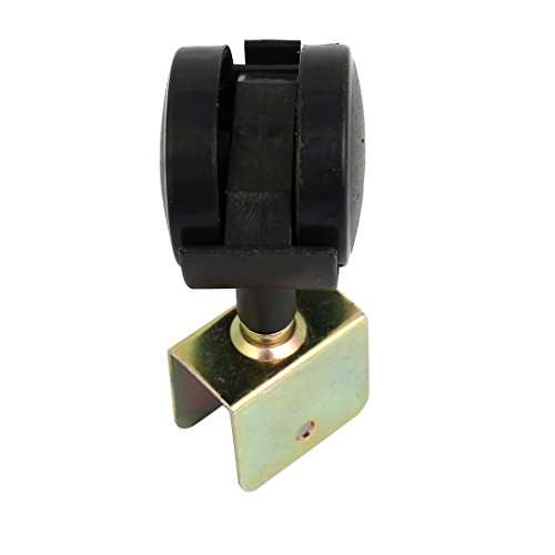 Generic 4pcs 20mm U Bracket Crib Swivel Caster Wheel Black w Brake 2