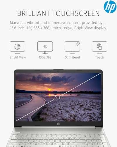 HP Laptop Touchscreen Computer 15 Inch, 15.6 Laptop Touch Screen, Thin Lightweight Notebook PC, Intel 6-Core i3, 32GB RAM 1TB SSD+512GB PSSD, Windows 11,Lifetime Office,10-Key Number Pad,Camera,HDMI 6