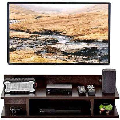 A N CRAFT Wall T.V Set up Box Stand &T.V Entertainment Unit Set up Box Stand Hanging Mounted Floating MDF Home Decoration, Living Room, Bedroom, Storage, Living Room Colour :- Brown 1