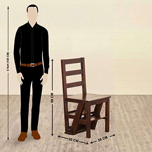 Home Centre Delta Convertible Ladder Chair, Rich Brown, 16 * 18 * 36 Inches (DL-14650) 3