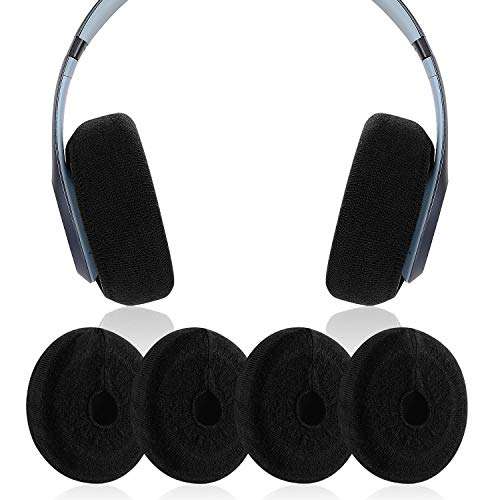 JARMOR Earpads Sweater Cover Protectors with Stretchable Knit Fabric for Beats Studio 3/2 Bose QC35 25 15 Headphones and Other Headsets with 3-4 Inch Ear Cushions [ 2 Pairs ] (Black) 1