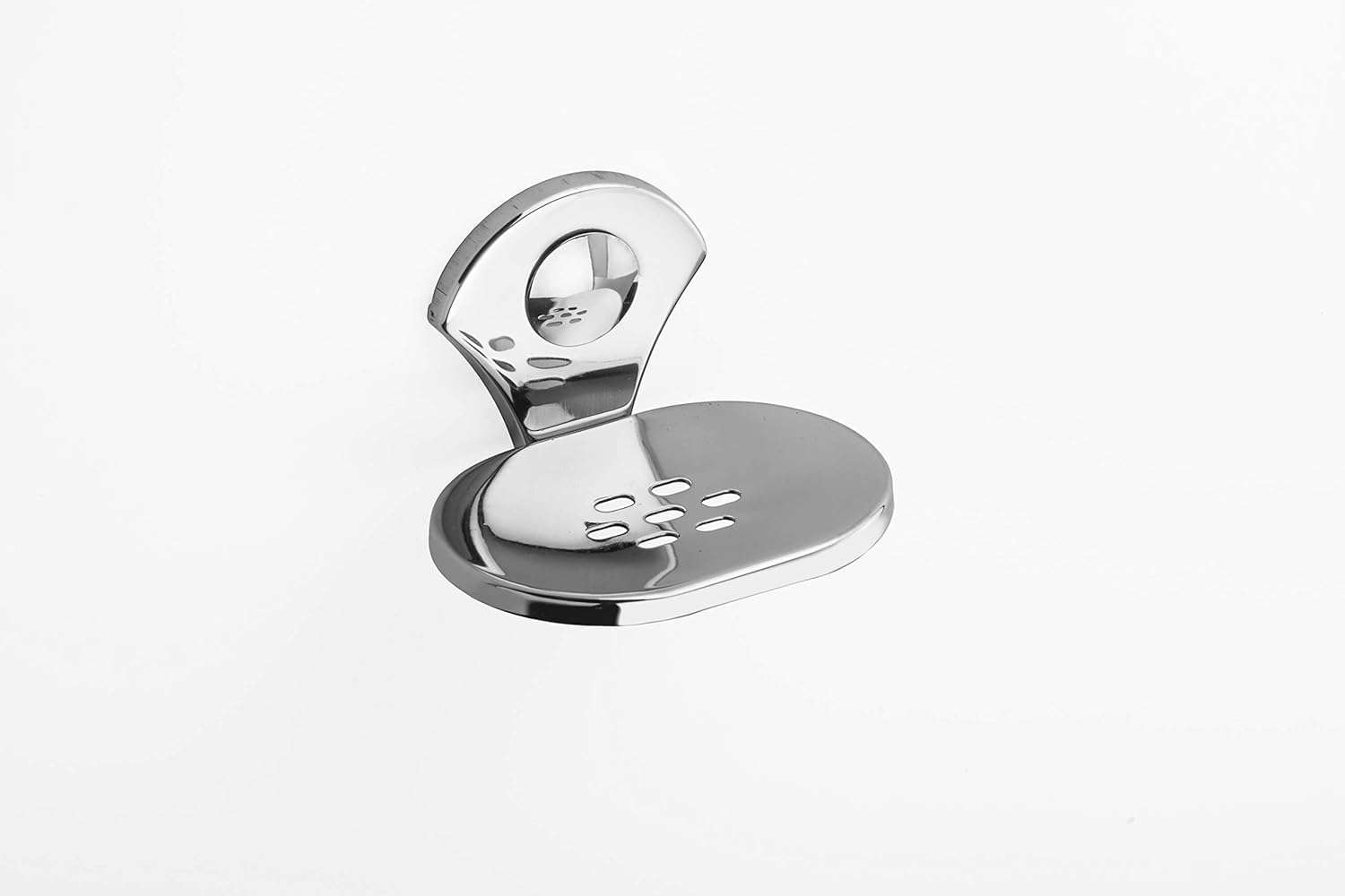NY Enterprise Palatinum Chrome Finish Oval Shape Single Soap Dish Holder for Bathroom Sink Case Stand Unique Design Kitchen Multi-Purpose Accessories 3