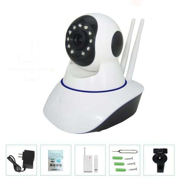 CAMCARE V380 Pro HD 1080P Wi-Fi Smart Dual Antenna Wireless IP CCTV Security Camera with 2 Way Audio, Night Vision, Support 128 GB Micro SD Card Slot (White) 3