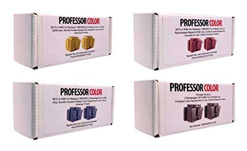 ColorQube 8570 8580 Ink Replaces 108R00926 108R00927 108R00928 108R00930 (8 Repackaged OEM Inks), Bundle Includes Professor Color Bypass Key for use in North American Printers 4
