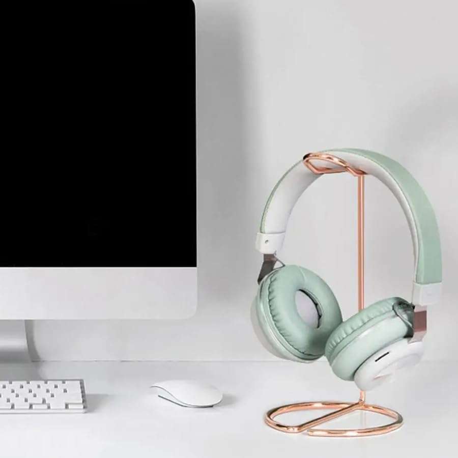 ARFUKA Headphone Stand Headset Holder Headset Stand Stainless Steel Earphone Hanger Gaming Headphone Holder for Headphone Earphone Desk Home Office Headset Rosegold 4