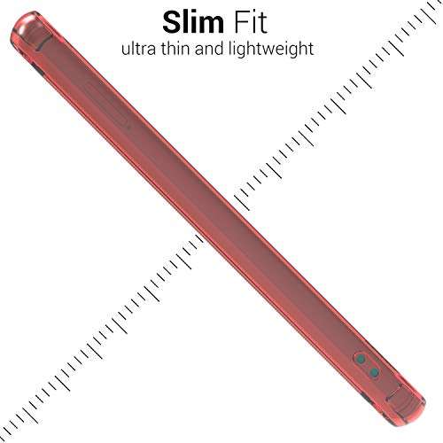 CoverON Slim Cover for Samsung Galaxy A21s Phone Case, Crystal Clear Lightweight Hard Back - TPU Red Bumper 5