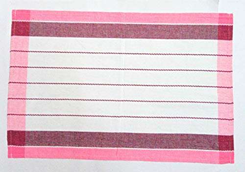 AmirThamil Kitchen Napkins Dish Clothes Lap Towels Face Towels Soft Pink and White and Large 3