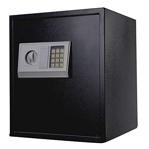 lqgpsx Digital Safe Box, Large Capacity Electronic Solid Steel Home Office Hotel Business Documents Money Cash Security with Keypad Password, Black 1