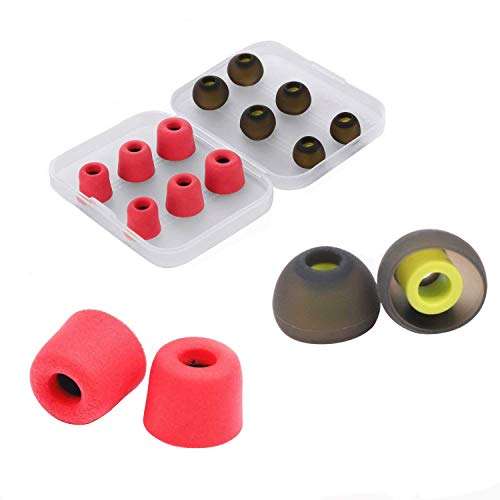 12 Pieces Memory Foam + Silicone Ear Pads Replacement S/M/L Size Comfortable Noise Isolating Headphone Accessories Kit Earbuds Ear Tips (Red) 1
