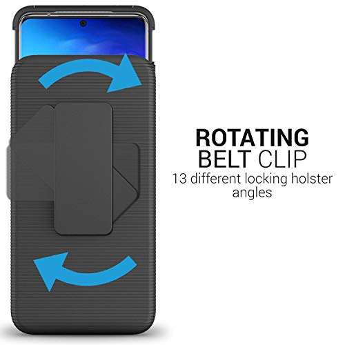 CoverON Rugged Belt Clip Explorer Series for Samsung Galaxy S20 Ultra Holster Case - Matte Black 6