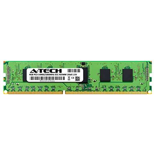 A-Tech 4GB RAM Replacement for Micron MT9JSF51272PZ-1G9E2HI | DDR3 1866MHz PC3-14900R 1Rx8 1.5V ECC RDIMM Registered 240-Pin DIMM Memory Module 2