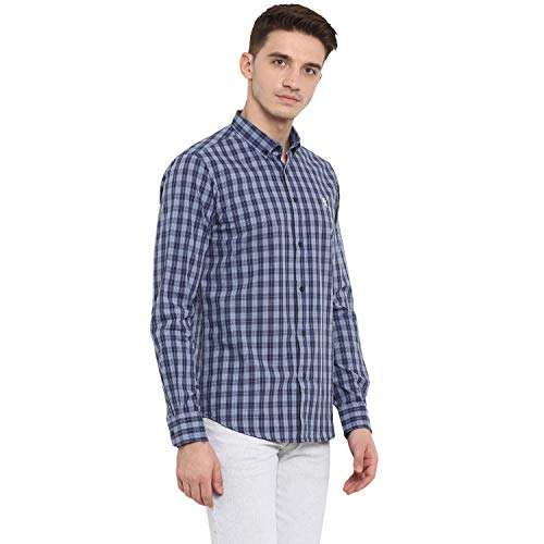 Red Tape Men's Checkered Regular fit Casual Shirt (RFS0334_Indigo Blue_S 5