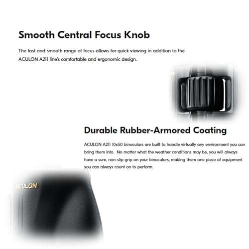 Nikon Aculon A211 10x42 Binoculars (8246) Black Bundle with Nikon Lens Pen, Carry Case, Neck Strap, and Lens Cloth - High Powered Binoculars for Adults - Bird Watching, Hunting and Travel Zoom 4