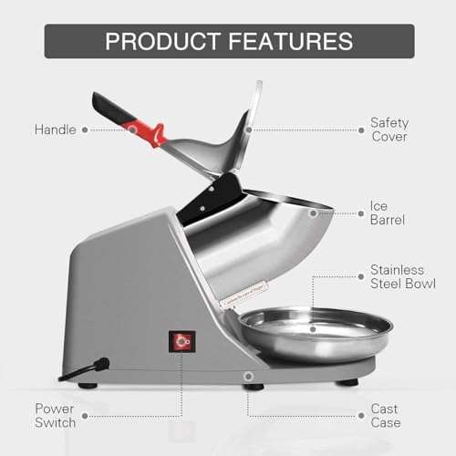 FROTH & FLAVOR Double Blade Ice Crusher Machine with 3 Year Warranty 6