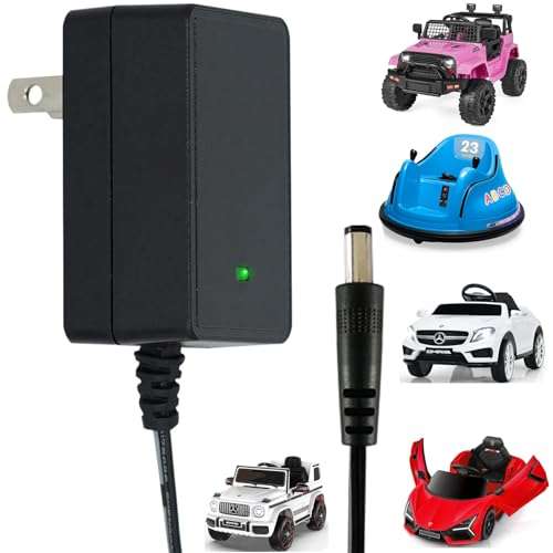 12V Charger for Kids Ride On Toys Car 12 Volt Battery Charger for Best Choice Products Wrangler SUV Jeep Kidzone Bumper Car Kid Trax Dynacraft ATV Quad Electric Vehicles Universa Power Adapter 1