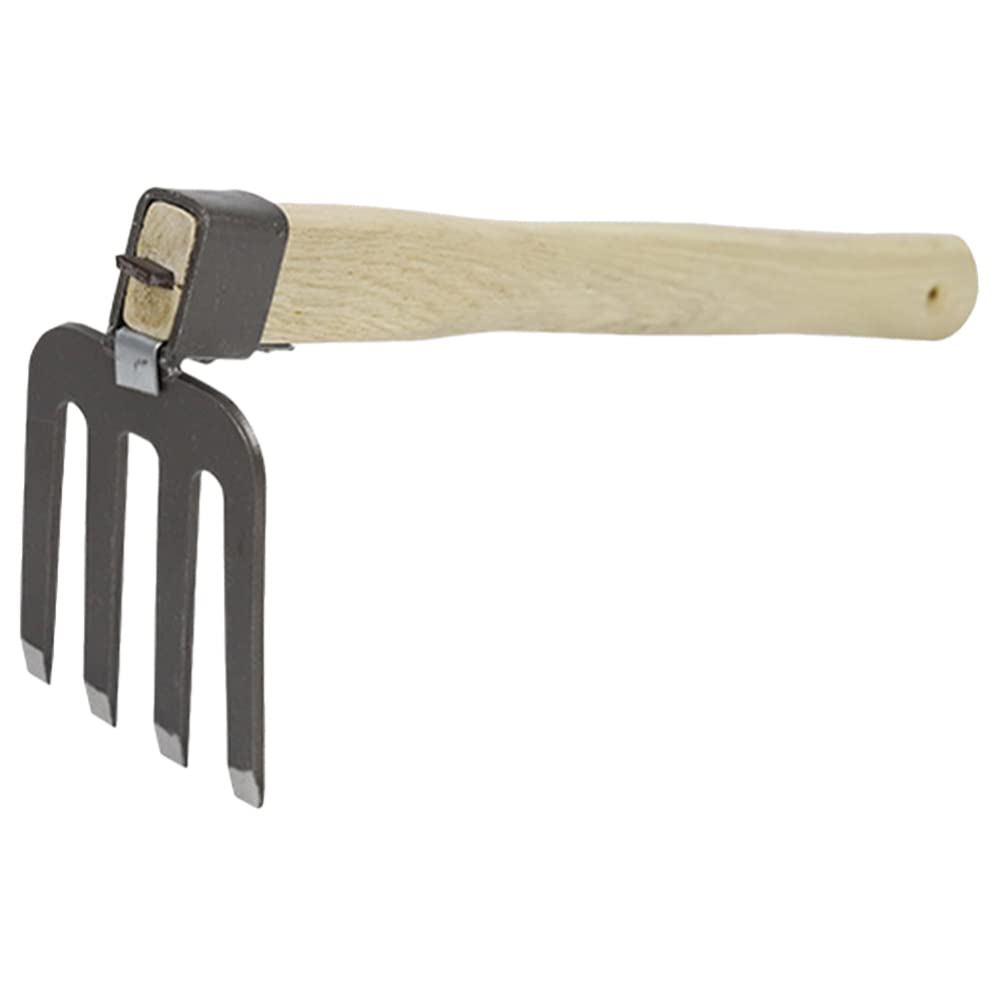 Hoe Weeding Tool Soil Loosening Rake Garden Tool Compact Gardening Rake Garden Rake Hand Rake Garden Gadgets Handheld Small Rake Garden Cultivator Wood Handle Steel Rake 1