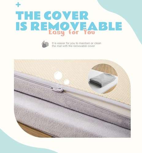 Elftopia Foam Crawling Mat for Toddlers Baby Play Mat 1.18” Thick Foam Area Rugs for Kids and Children,Yoga mat with Removable Cover,5'10"x6'5",Grey 2