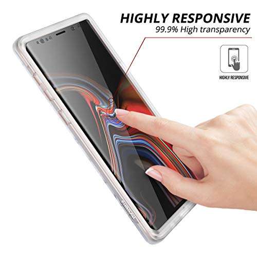 SURITCH for Samsung Galaxy Note 9 Marble Case, [Built-in Screen Protector] Natural Marble Full-Body Protection Shockproof Rugged Bumper Protective Cover for Galaxy Note 9 6.4 Inch (Black Marble) 3