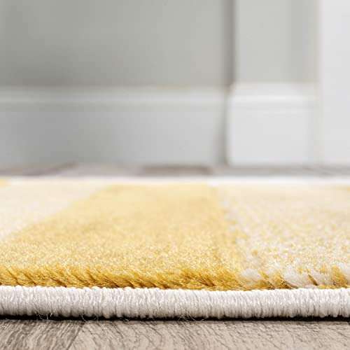 JONATHAN Y Striped Circles Gray/Yellow/Cream Runner Rug 2X8 ft, Nicky Geometric for Living Room, Bedroom, Kitchen, Office, Easy-Cleaning, High Traffic, Pet-Friendly, Non-Shedding UNQ100A-28 6