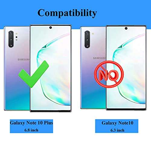 Samsung Galaxy Note 10 Plus Case with HD Screen Protectors, Military-Grade Metal Ring Holder Stand, Drop Tested Shockproof Cover for Note10+/5G Purple 2