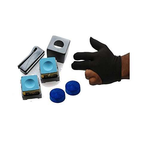 Laxmi Ganesh Billiard LGB Plastic Chalk Holder 2pcs Chalk 2pcs Tip & Gloves 1