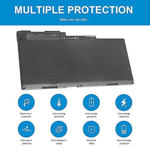 INC CM03XL MR03 Battery for HP EliteBook 740 745 750 755 840 845 850 855 Series,HP ZBook 14 15u, Fits P/N: HSTNN-DB4Q HSTNN-L11C-5 HSTNN-LB4R 717376-001 CM03 CM03050XL Notebook Laptop Battery 6