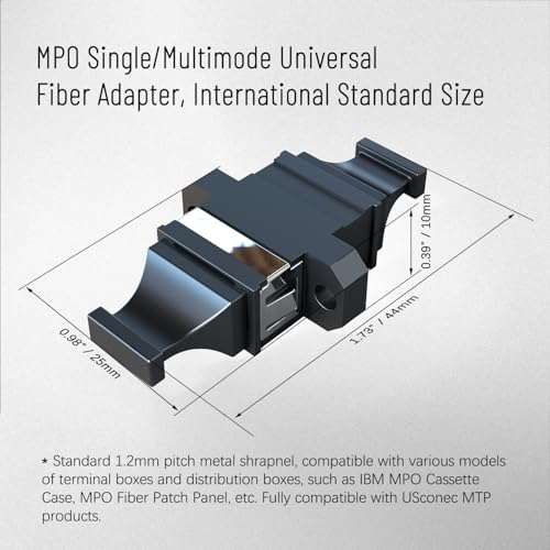 Karono MTP/MPO Fiber Optic Adapter, 40G/100G Standard Flange Coupler Connector for Data Center Patching System for Usconec (Key Up to Key Down) 2