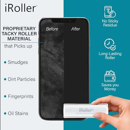 iPad Screen Cleaner by iRoller - Pack of 3 - No Need for Spray or Wipes, Liquid Free - Reusable & Washable -Portable Phone Screen Cleaner for Touchscreen- Ideal for Smartphone, Macbook, Monitor - 3.5" 3