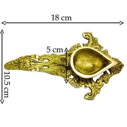 The Holy Mart Brass Diya for puja in Golden Colour and Large Size, Diya for Puja Room, Akhand jyot 4