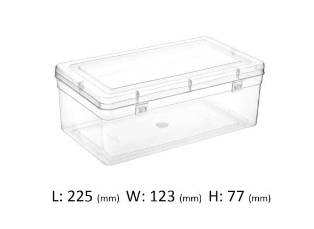 Kitchen Container Boxes with lid and lock system- Pack of 8 rectangular multipurpose plastic boxes for organizing Home Kitchen Stationery Ornaments and much more (Transparent-Pack of 8) 6