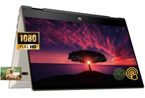 HP Pavilion x360 2-in-1 Convertible Business Laptop, Core i5-1135G7 Up to 4.2GHz, Windows 11 Pro, 16GB RAM 1TB SSD, Fingerprint Reader, Backlit Keyboard, 32GB Tela USB Card, Warm Gold, 14-14.99 in 1