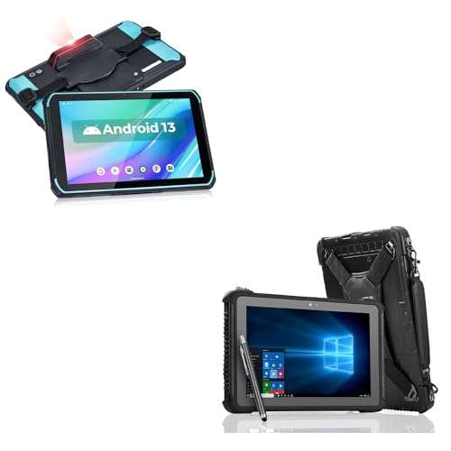 MUNBYN Rugged Android Tablet Barcode Scanner ILT01, 8" Android 13 Inventory Tablet and Rugged Tablet IRT05, 10.1 inch Windows 10 Pro Rugged Tablet, 4G LTE, GPS, Water-Proof, 700nit Sunlight Readable 1