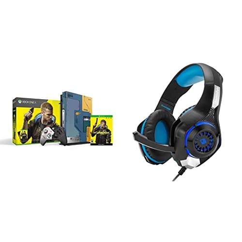 Xbox One X Cyberpunk 2077 Limited Edition Bundle (1TB)+Cosmic Byte GS410 Wired Over-ear Headphones with Mic and for PS5, PS4, Xbox One, Laptop, 1