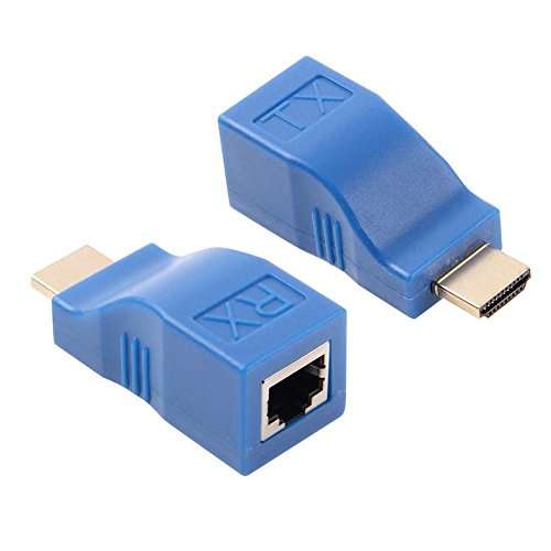 HDMI Extender, H-COME Up to 100ft HDMI Ethernet Network Extender Adapter Over RJ45 Cat5-e Cat6 Cable (Transmitter + Receiver, 1 Port RJ45) 4