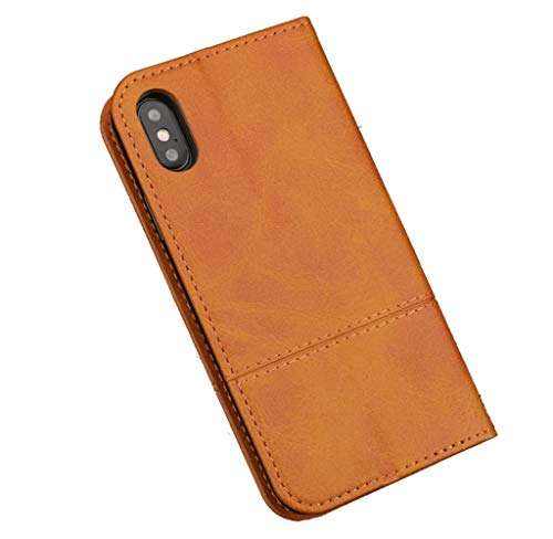Acase mall Galaxy A01 Core/M01 Core PU Leather Wallet Case Galaxy A01 Core case Simple Wallet Cover with Card Holder Vegan Leather Case Retro PU Leather Flip Case, Galaxy A01 Core/M01 Core Khaki 3