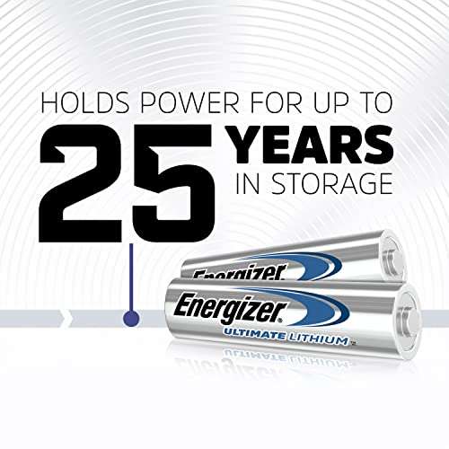 Energizer AA Lithium Batteries 2 Pack Lasts 9 Times Longer, Silver, Medium (EVEL91BP2) 5