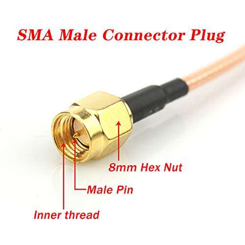 WayinTop 2pcs RG316 Wire Jumper SMA Male to SMA Male Extension RF Coaxial Coax Cable Adapter Jumper for Radios External SDR Devices FCC (100cm) 3