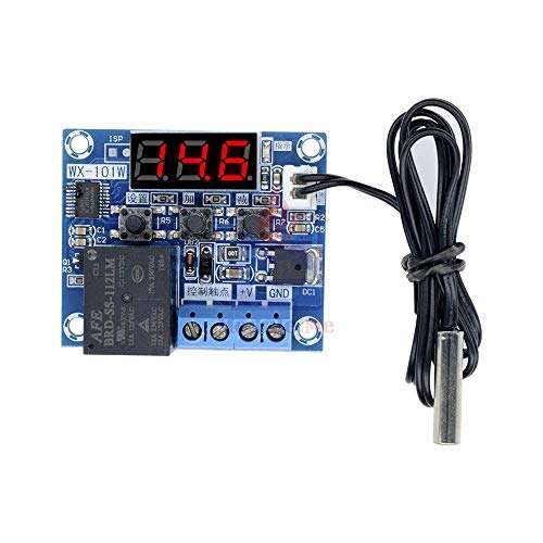 WX-101W Thermostat Temperature Control Switch Board Digital Controller Waterproof Sensor -40-120C Module DC 12v 1 Channel Relay 2