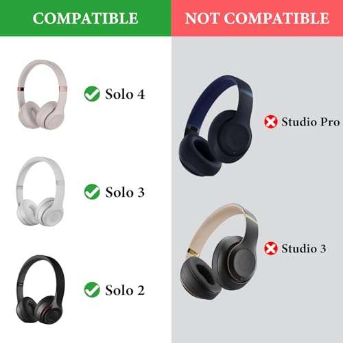 Geekria Shield Headphones Case Compatible with Beats Solo 4, Solo3, Solo2, Solo Pro Headphones, Replacement Hard Shell Travel Carrying Bag with Cable Storage (Black) 5