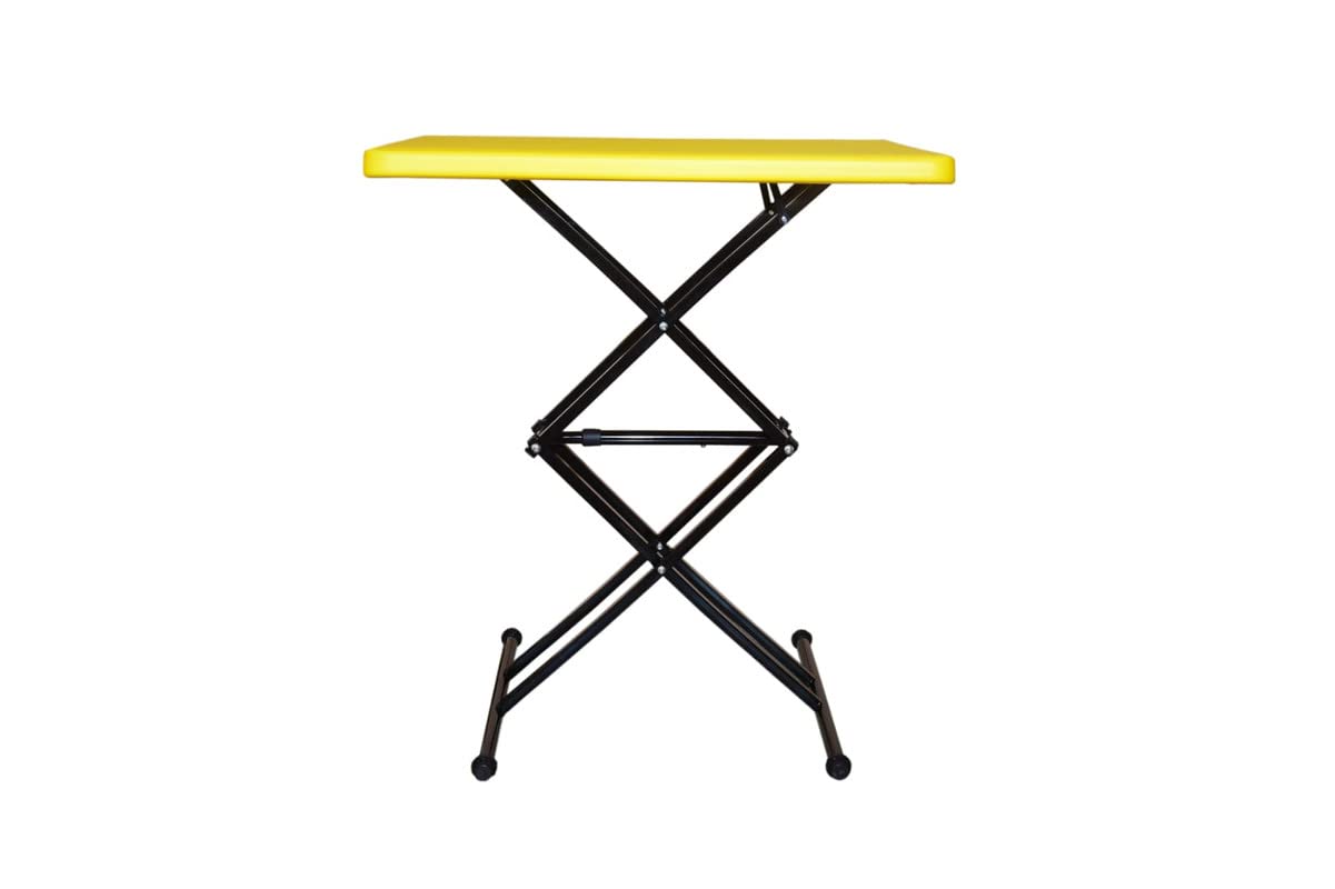 NR Industries Ceiling Hanger Multi Utility Purpose Scissors Tables Portable | Adjustable Scissors Table | Rectangular Folding Scissors Table | Multi-Purpose Plastic Scissors Table for Study Yellow